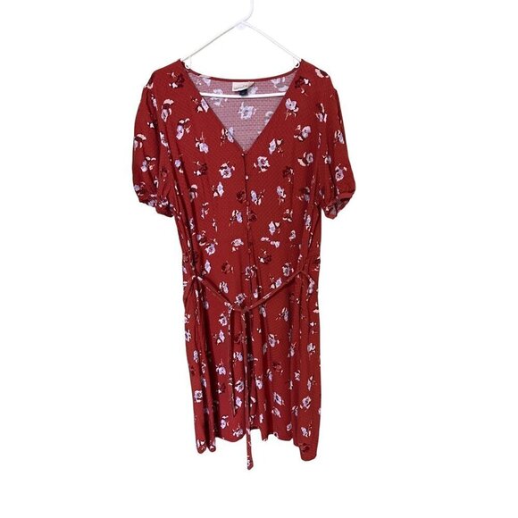 Boho Floral Button-Up Dress XXL Universal Thready Cottagecore vacation Resort - Picture 1 of 12